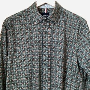 HECHTER Multicolour Geometric Patterned Button Down Shirt Size L